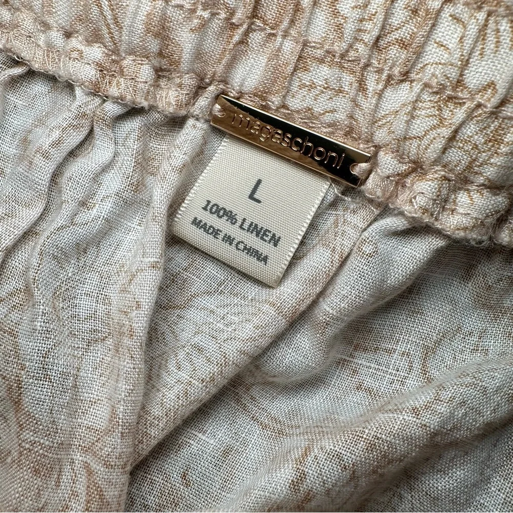Magaschoni Elegant Cream Floral Skirt with Lace Detail Size L